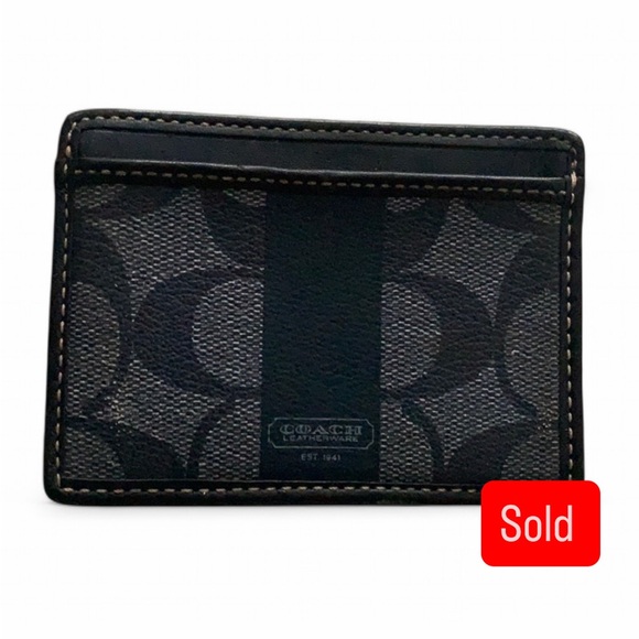 Coach Handbags - Coach Navy Blue Card Holder